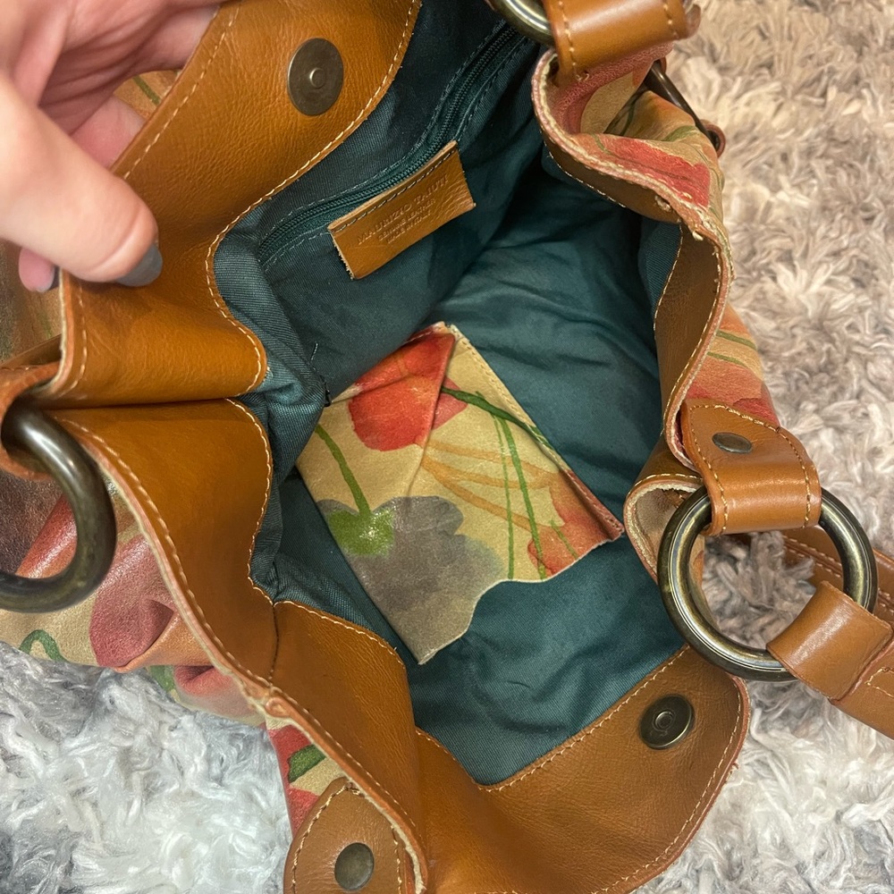 Maurizio Taituti Italian Floral Women's Leather Shoulder Bag - Picture 4 of 6